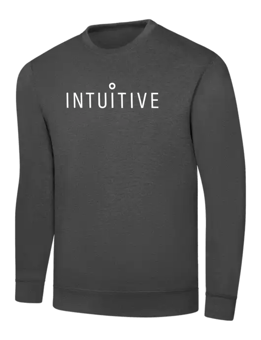 Charcoal 7.8 oz Ring Spun Crew Sweatshirt w/Intuitive Logo