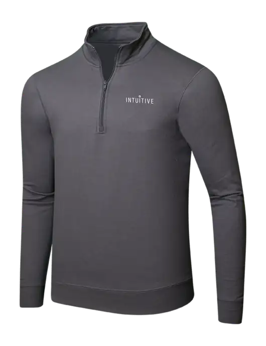 Charcoal 8.5 oz Ring Spun 1/4 Zip Pullover Sweatshirt w/Intuitive Logo