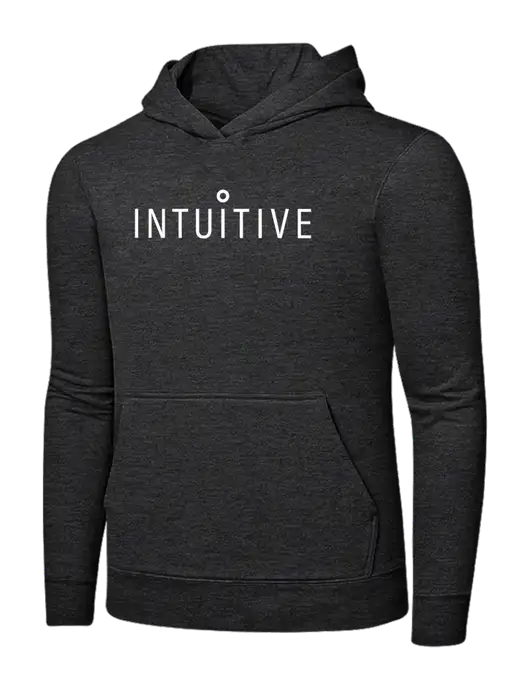 Dark Heather Grey 7.8 oz Ring Spun Hooded Sweatshirt w/Intuitive Logo