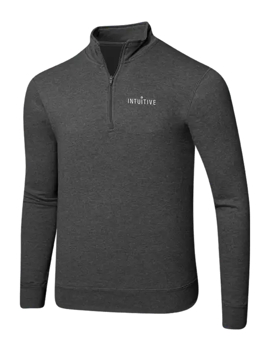 Dark Heather Grey 8.5 oz Ring Spun 1/4 Zip Pullover Sweatshirt w/Intuitive Logo