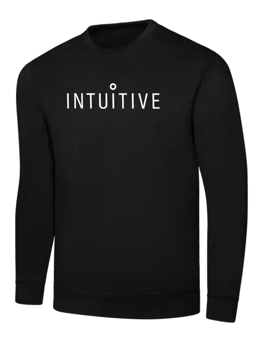 Black 7.8 oz Ring Spun Crew Sweatshirt w/Intuitive Logo