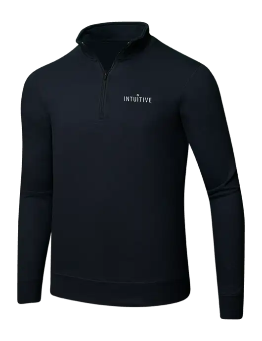 Jet Black 8.5 oz Ring Spun 1/4 Zip Pullover Sweatshirt w/Intuitive Logo