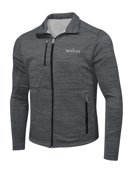 Dark Grey Digi Stripe Fleece Jacket w/Intuitive Logo