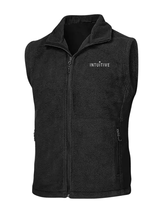 Black Fleece Vest w/Intuitive Logo