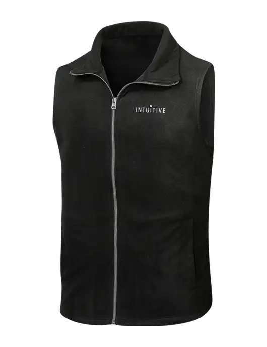 Black Microfleece Vest w/Intuitive Logo