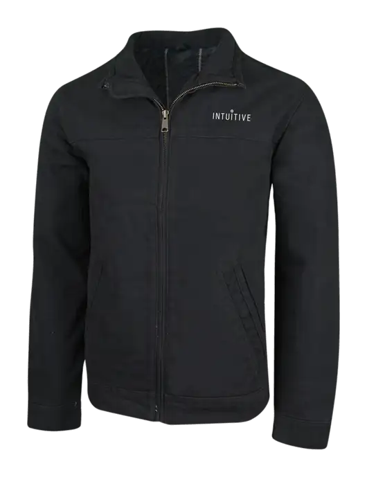 Cornerstone Black Washed Duck Cloth Flannel Lined Work Jacket w/Intuitive Logo