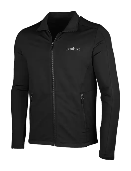 Deep Black Grid Fleece Jacket w/Intuitive Logo