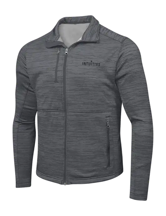 Medium Grey Digi Stripe Fleece Jacket w/Intuitive Logo