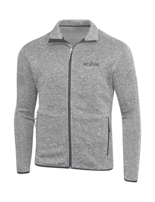 Grey Heather Sweater Fleece Jacket w/Intuitive Logo