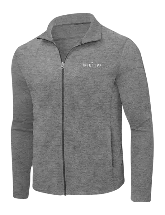 Medium Grey Heather Microfleece Full-Zip Jacket w/Intuitive Logo