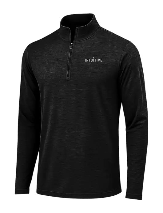 Black Triad Solid Posicharge Tri-Blend Wicking 1/4 Zip Pullover w/Intuitive Logo