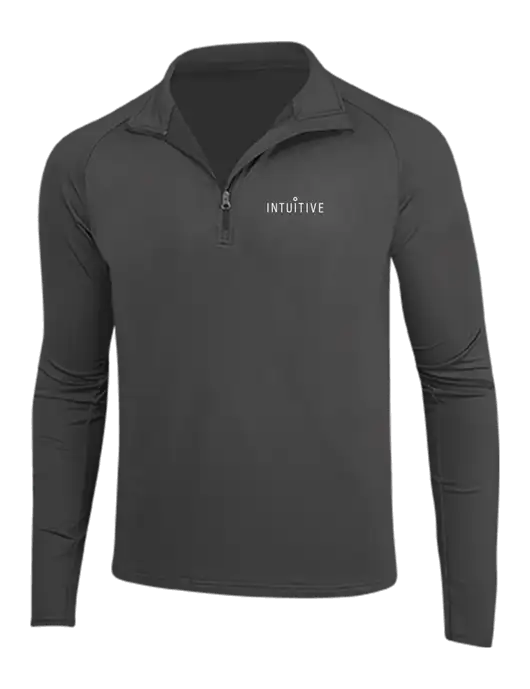 Charcoal Grey Sport Wick Stretch 1/4 Zip Pullover w/Intuitive Logo