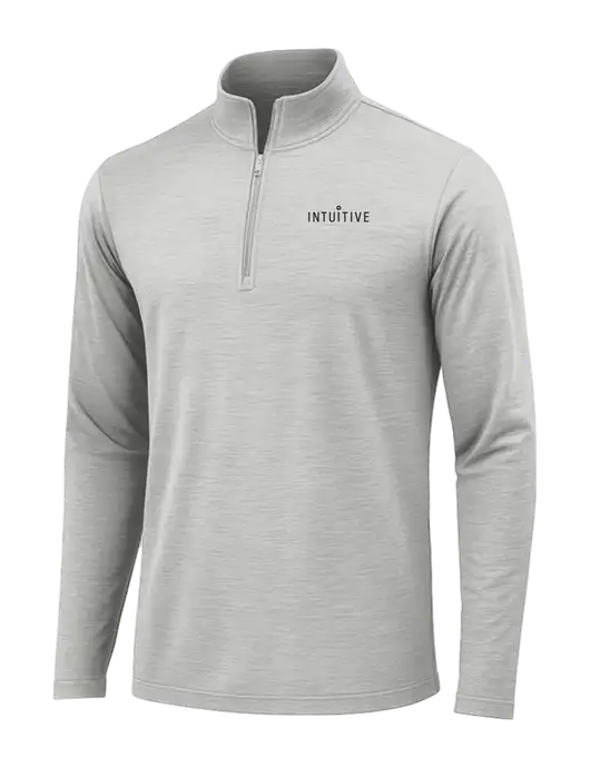 Light Grey Heather Posicharge Tri-Blend Wicking 1/4 Zip Pullover w/Intuitive Logo