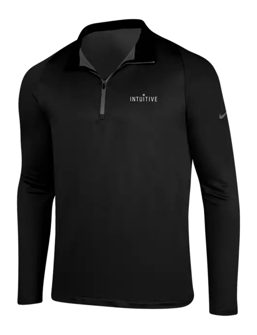 NIKE Black/Dark Grey Dry-Fit Stretch 1/2 Zip Cover-Up w/Intuitive Logo