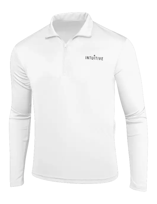 White PosiCharge Competitor 1/4 Zip Pullover w/Intuitive Logo