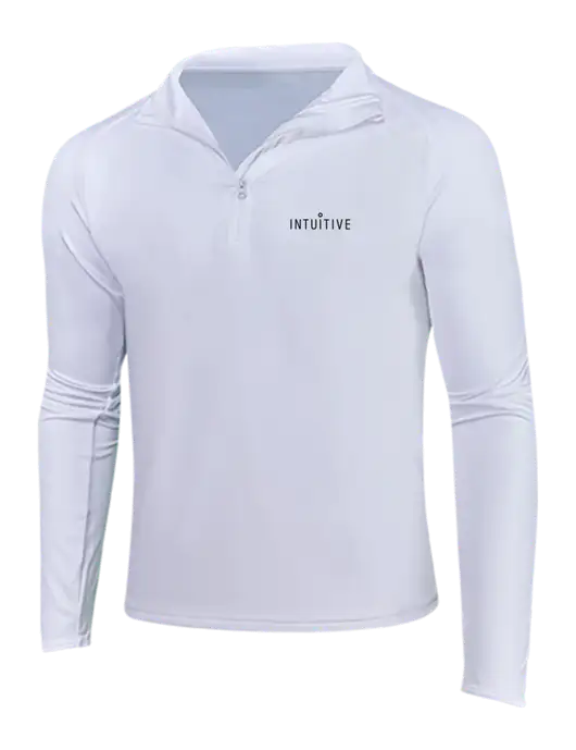 White Sport Wick Stretch 1/4 Zip Pullover w/Intuitive Logo