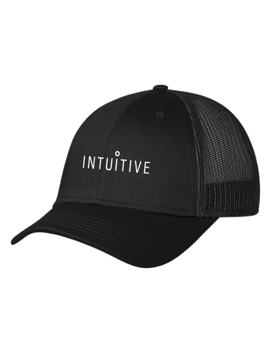 Black Mesh Trucker Cap Snap Back w/Intuitive Logo