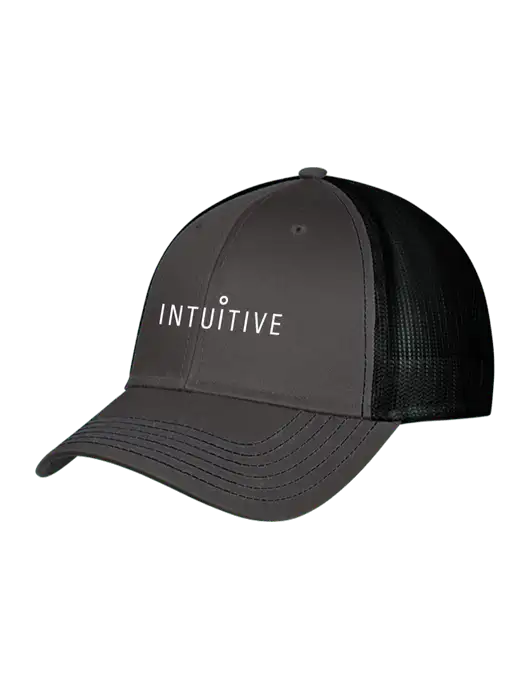 Charcoal & Black Mesh Trucker Cap Snap Back w/Intuitive Logo