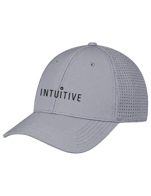 Grey Performance Stretchable Cap Hook & Loop w/Intuitive Logo