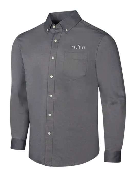 Dark Grey SuperPro Oxford Shirt w/Intuitive Logo