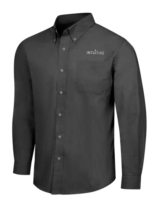 Soft Black Crosshatch Easy Care Shirt w/Intuitive Logo