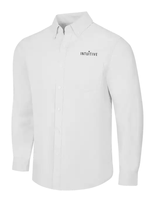 White SuperPro Oxford Shirt w/Intuitive Logo