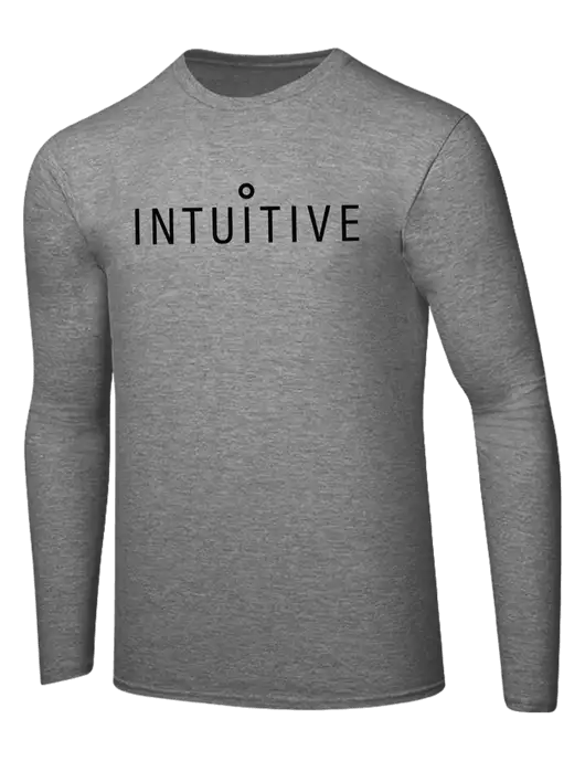 Ring Spun Light Heather Grey 4.5 oz Long Sleeve T-Shirt w/Intuitive Logo