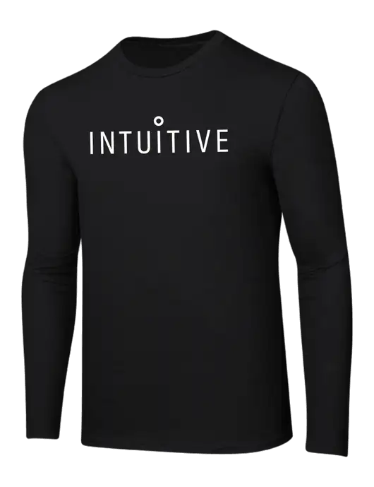 Ring Spun Jet Black 4.5 oz Long Sleeve T-Shirt w/Intuitive Logo
