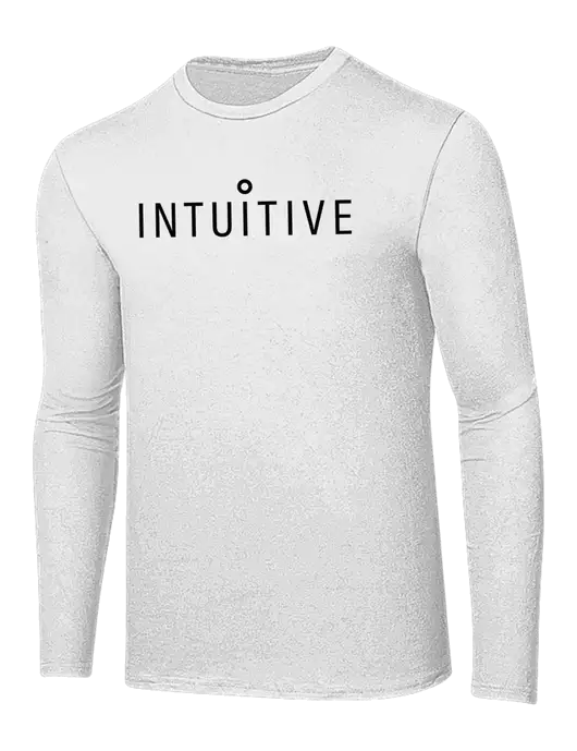 Ring Spun White 4.5 oz Long Sleeve T-Shirt w/Intuitive Logo
