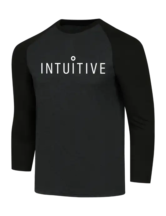 Simply Soft 3/4 Sleeve Black/Black Frost Ring Spun Cotton T-Shirt w/Intuitive Logo