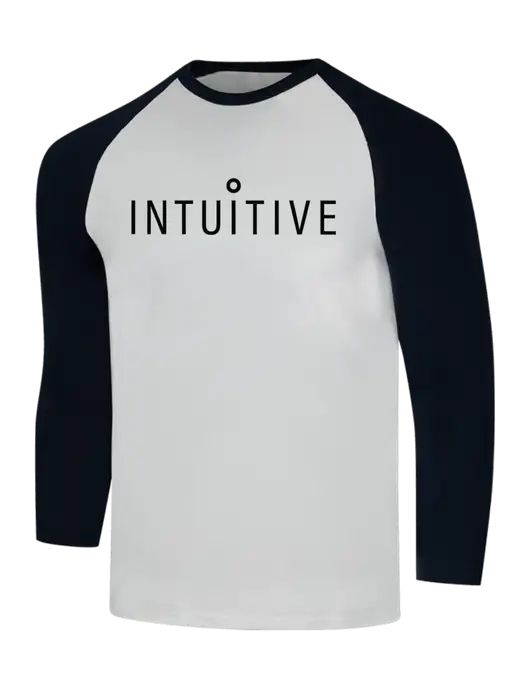 Simply Soft 3/4 Sleeve Black/White Ring Spun Cotton T-Shirt w/Intuitive Logo