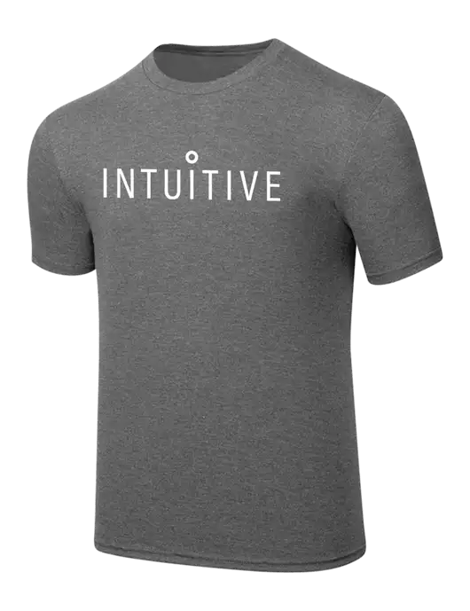Simply Soft Heathered Medium Grey 4.5oz  Poly/Combed Ring Spun Cotton T-Shirt w/Intuitive Logo