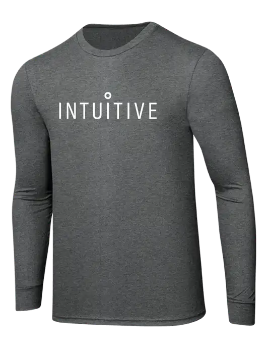 Simply Soft Long Sleeve Medium Grey Frost 4.5 oz, Poly/Combed Ring Spun Cotton T-Shirt w/Intuitive Logo