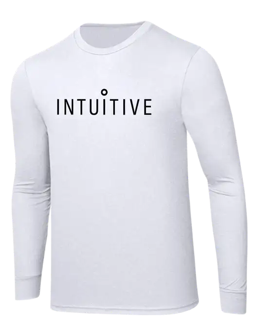 Simply Soft Long Sleeve White 4.5 oz, Poly/Combed Ring Spun Cotton T-Shirt w/Intuitive Logo