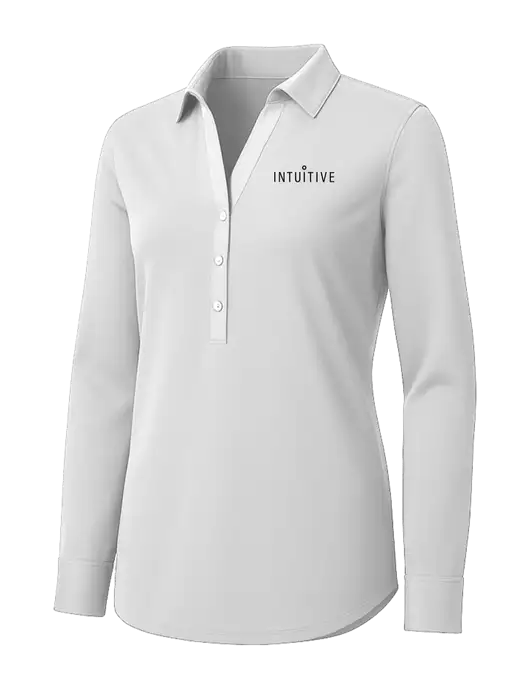 Womens White City Stretch Shirt w/Intuitive Logo