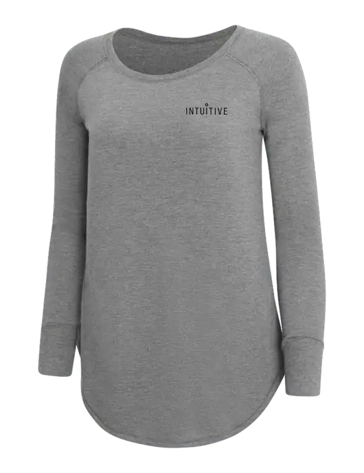 Womens Perfect Wide Collar Tunic Tri-Blend Grey Frost 4.5 oz T-Shirt w/Intuitive Logo