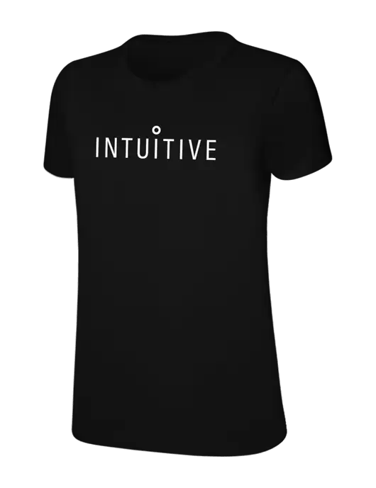 Womens Ring Spun Jet Black 4.5 oz T-Shirt w/Intuitive Logo