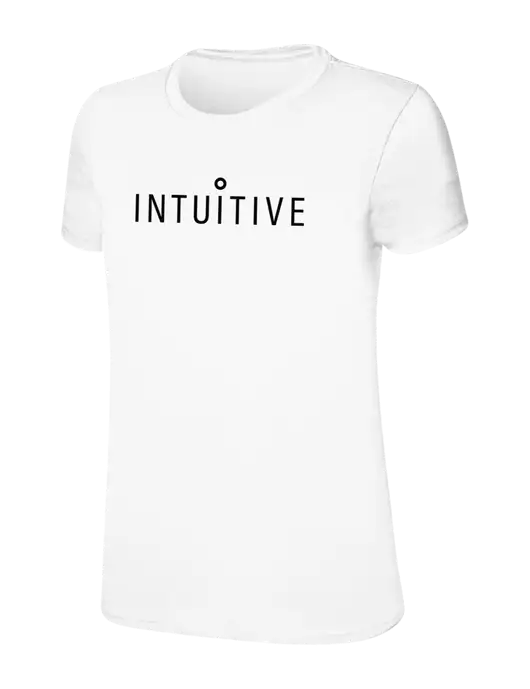Womens Ring Spun White 4.5 oz T-Shirt w/Intuitive Logo
