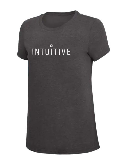 Womens Simply Soft Heather Charcoal 4.5oz  Poly/Combed Ring Spun Cotton T-Shirt w/Intuitive Logo