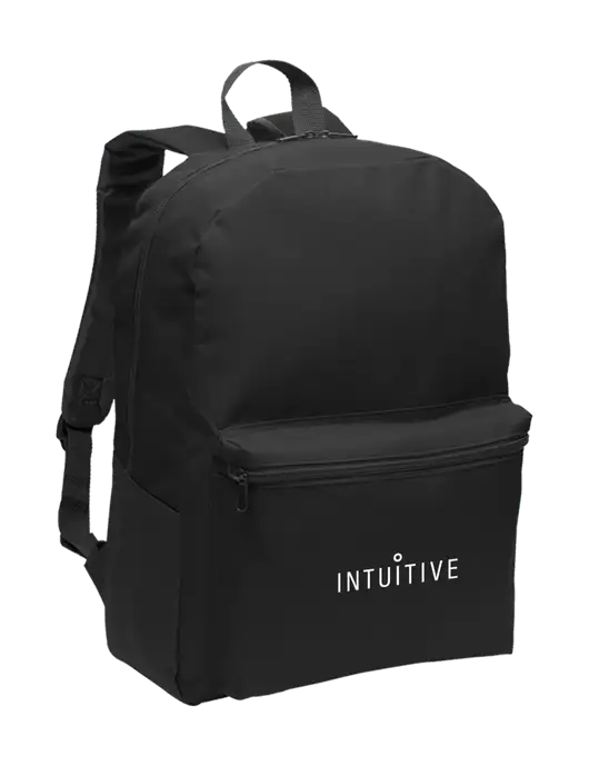 Casual Black Lightweight Laptop Backpack w/Intuitive Logo