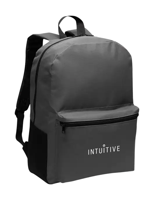 Casual Dark Charcoal Lightweight Laptop Backpack w/Intuitive Logo
