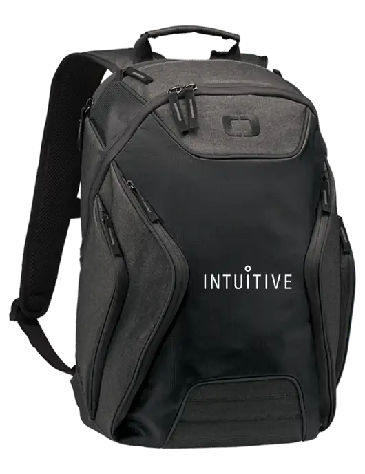 OGIO Black/Heather Grey Hatch Laptop Backpack
 w/Intuitive Logo