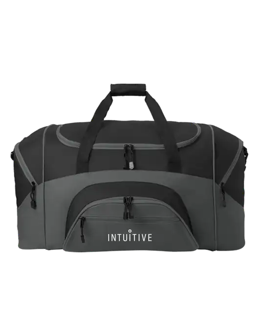 Standard Colorblock Black/Dark Grey Sport Duffel w/Intuitive Logo