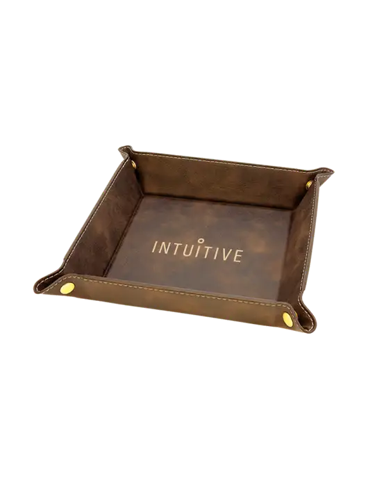 Rustic Leatherette Valet Tray, 6 x 6 w/Intuitive Logo